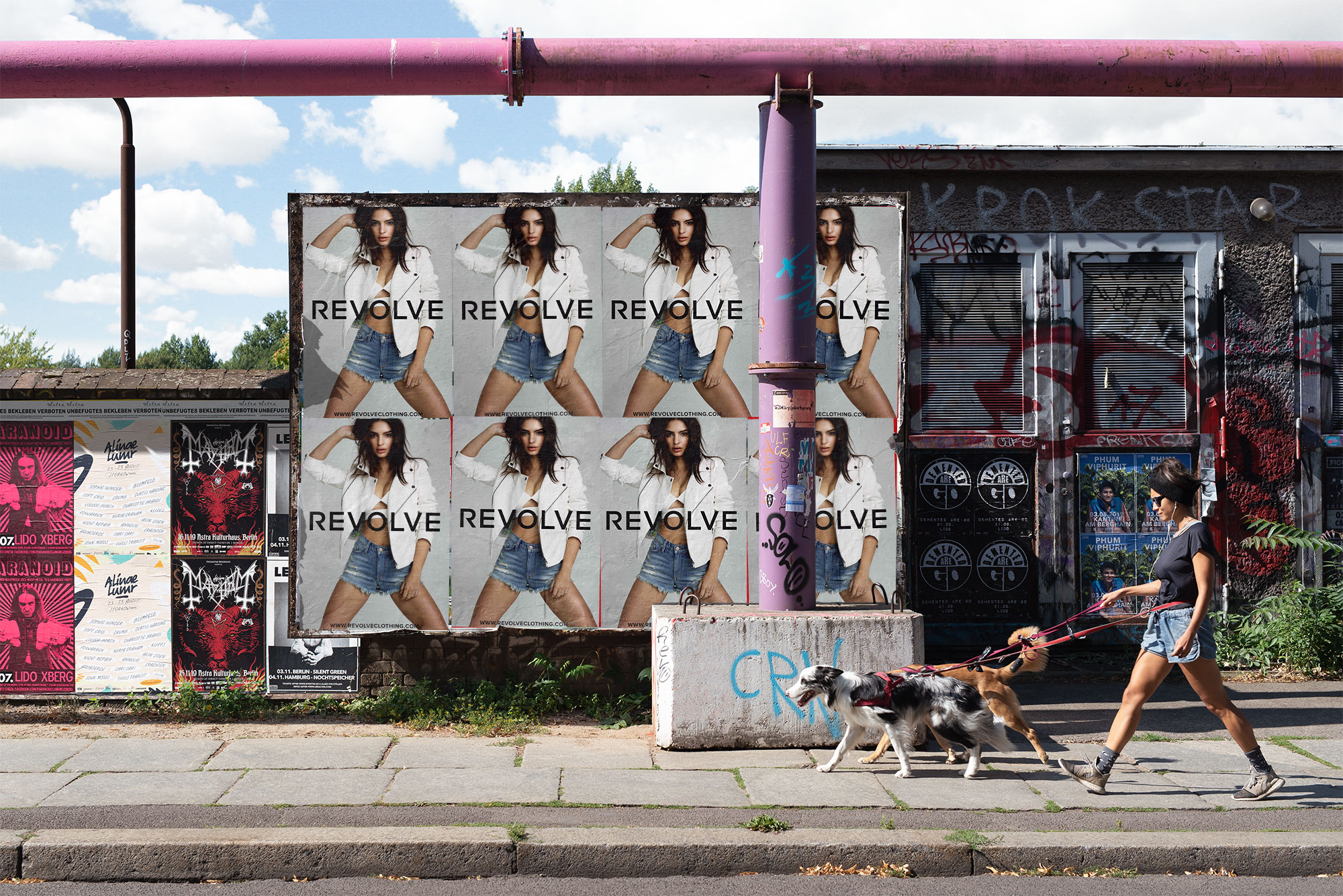Wheatpasting Miami - wild posting campaign installation for Revolve