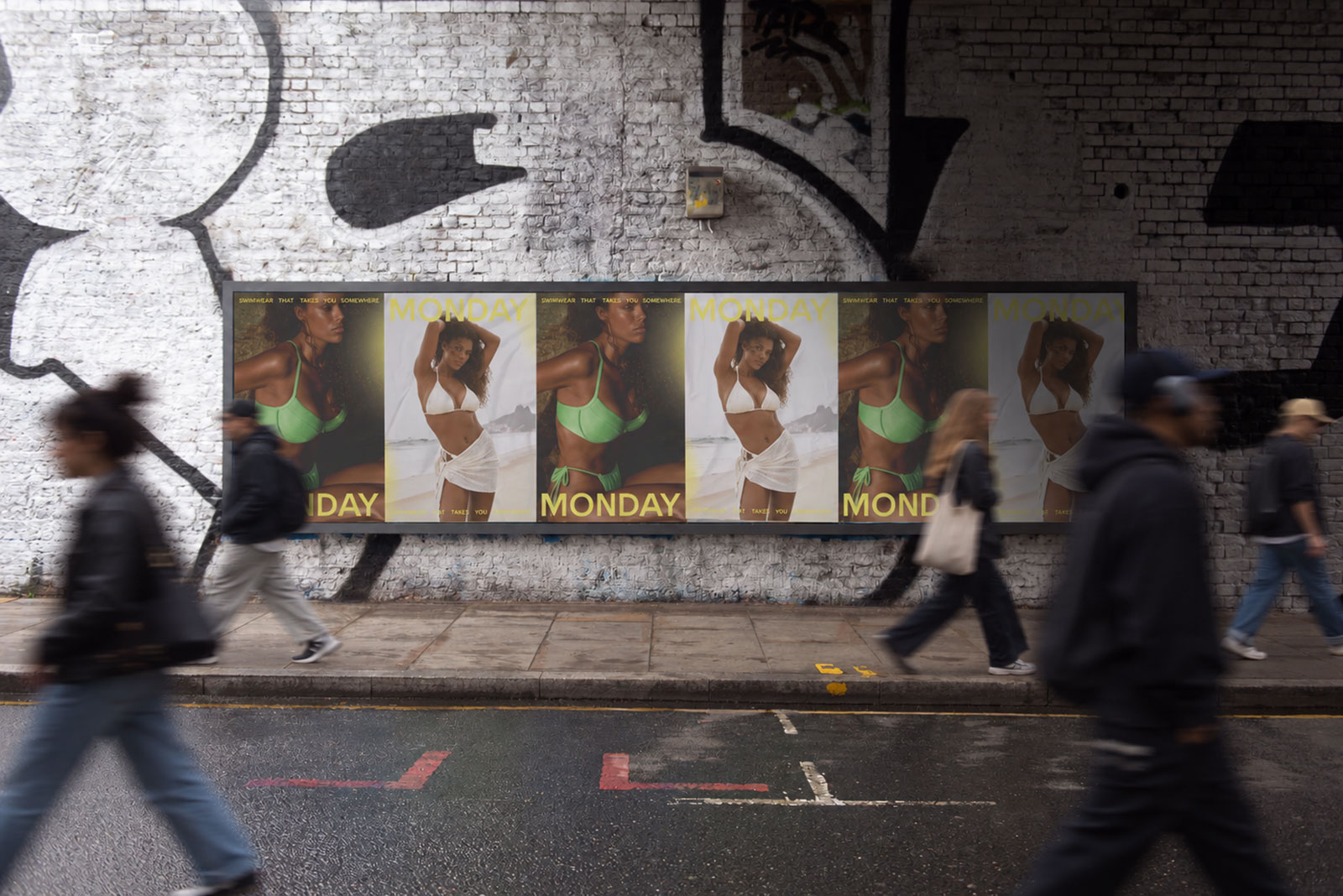 Wheatpasting Miami - wild posting campaign for Monday Swimwear