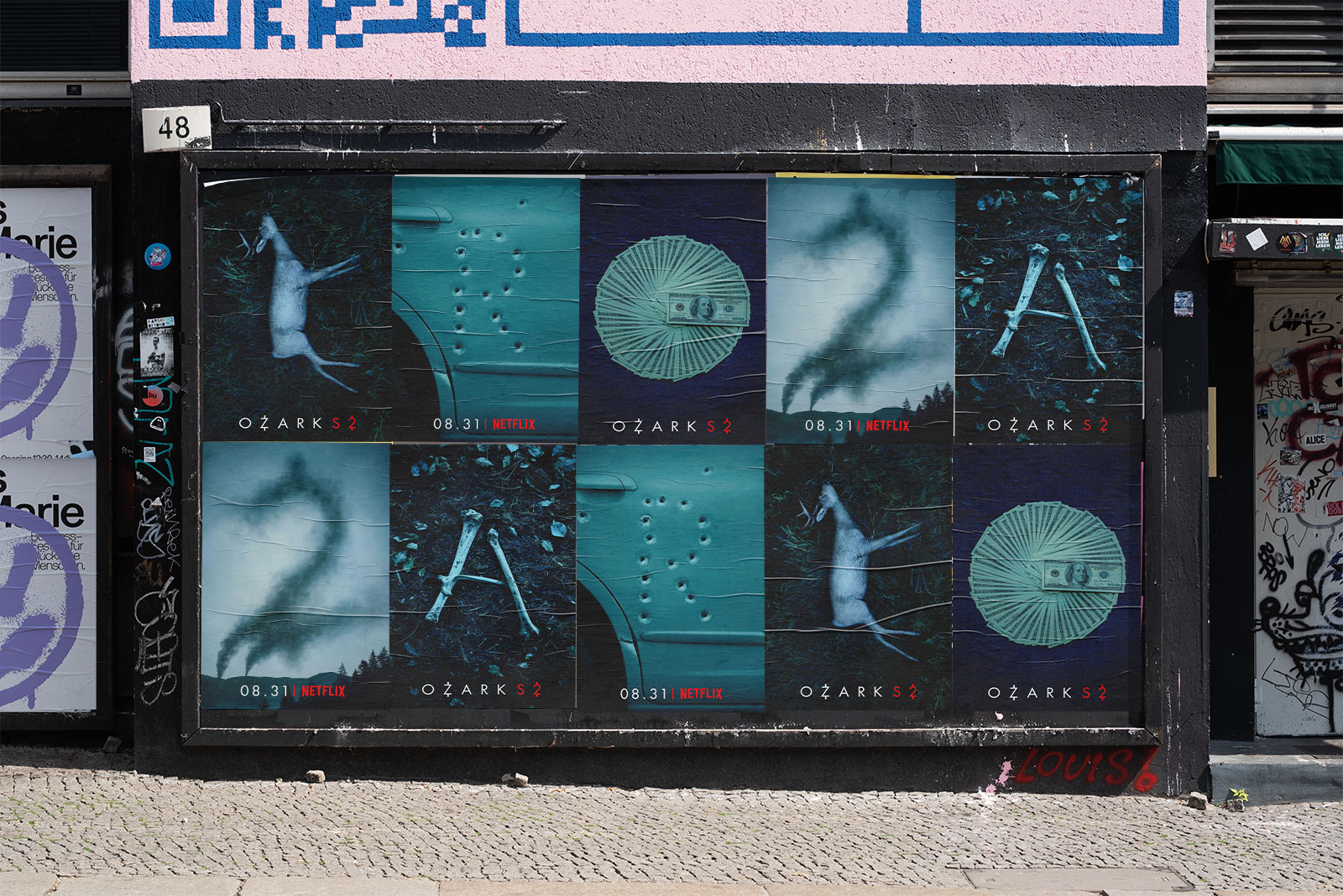 Wheatpasting Miami - street poster campaign for Netflix Ozark