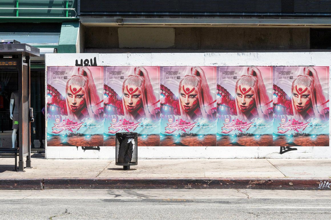 Wheatpasting Miami - wild posting street takeover for Lady Gaga ArtPop
