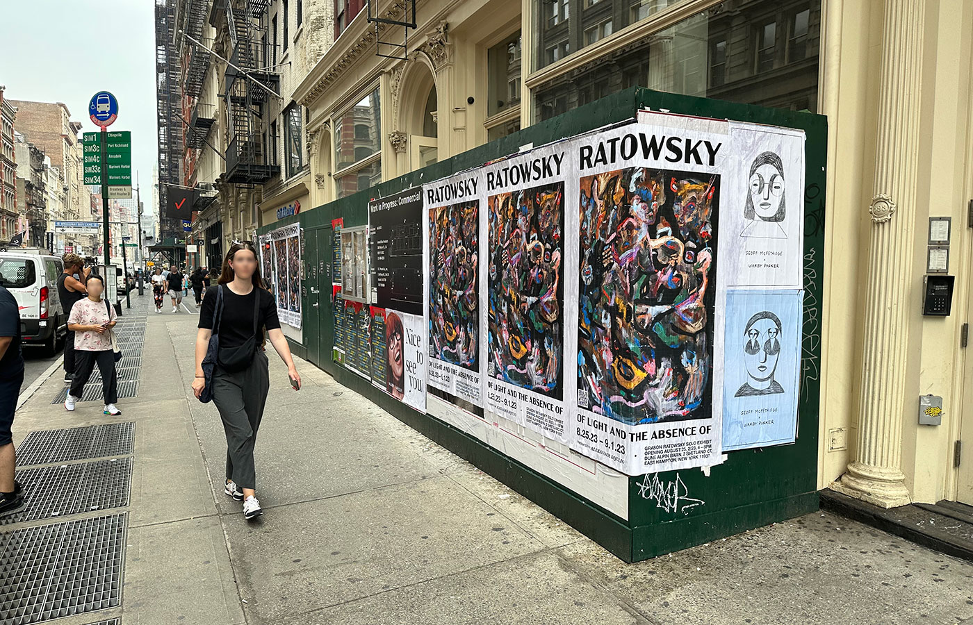 Wild posting Miami - street poster campaign for Grason Ratowsky exhibition
